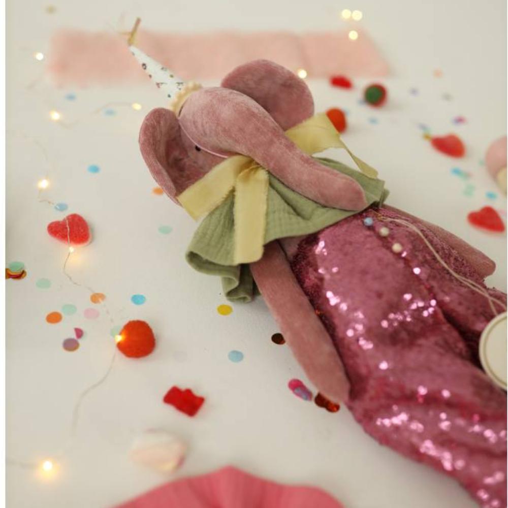 Слоник Pomponi Toys "Pink Pistachio", розовый, 45 см